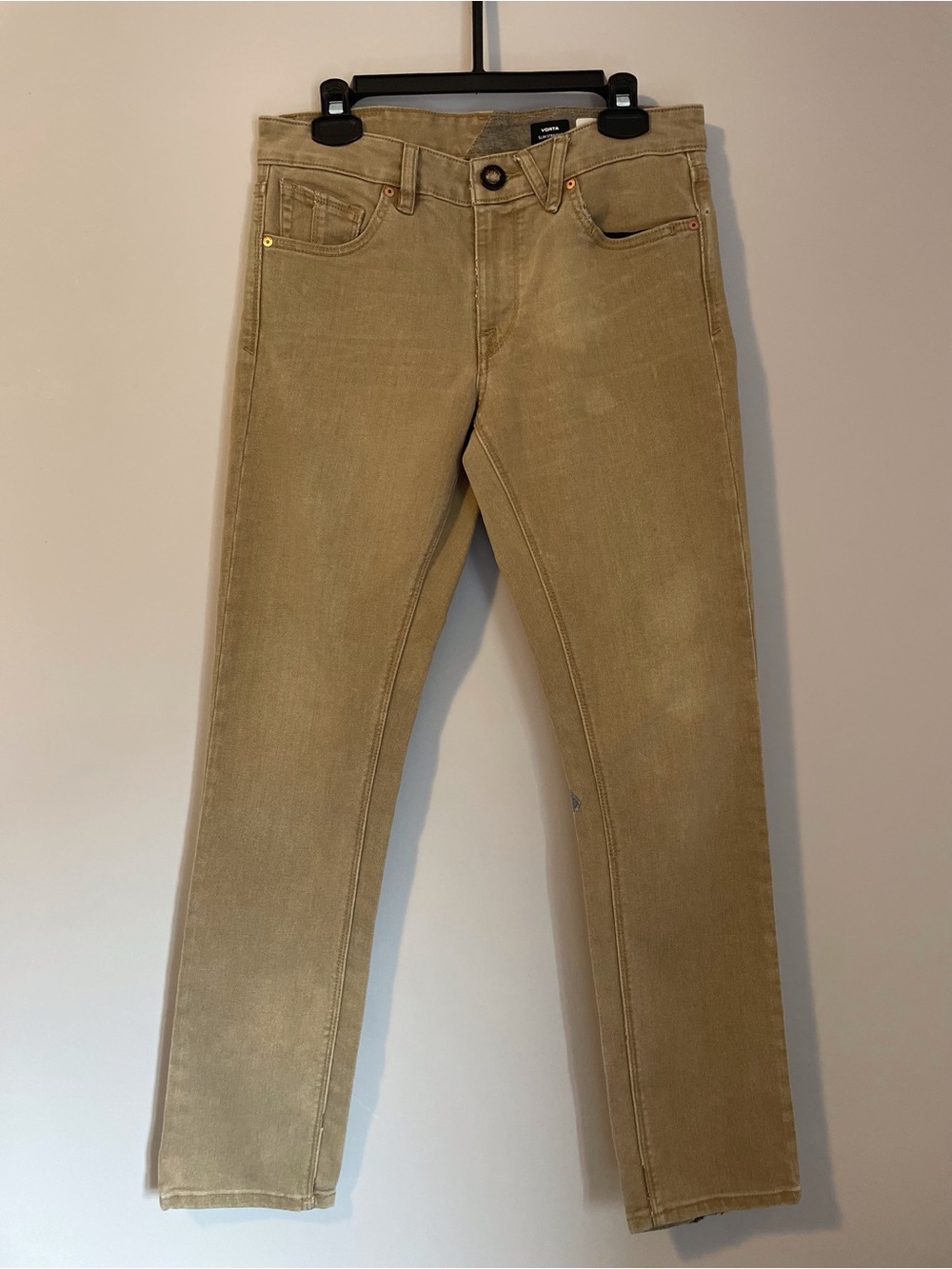 Volcom Vorta Men's Slim Straight Jeans in Khaki/ Tan